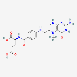 Chemical structure of 5-(Methyl-d3)tetrahydrofolic Acid