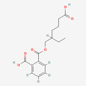 Chemical structure of Mono(5-carboxy-2-ethylpentyl) phthalate-d4