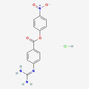 Chemical structure of 4-Nitrophenyl 4-guanidinobenzoate hydrochloride