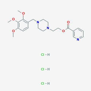 Chemical structure of Ninerafaxstat trihydrochloride