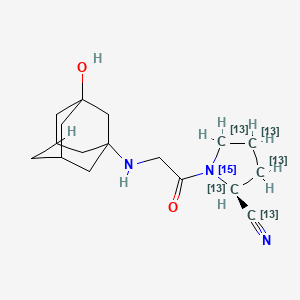 Chemical structure of Vildagliptin-13C5,15N