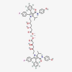 Chemical structure of 4-Hydroxy Atorvastatin-d5 calcium