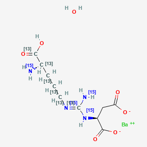 Chemical structure of L-Argininosuccinic acid-13C6,15N4 barium, dihydrate