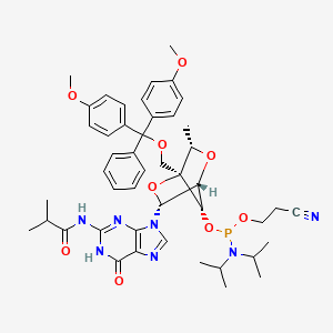 Chemical structure of 5'-ODMT cEt G Phosphoramidite (Amidite)