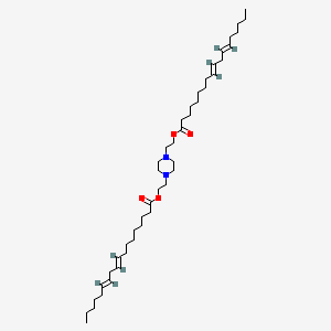 Chemical structure of Piperazine-bis(ethyl octadeca-9,12-dienoate)