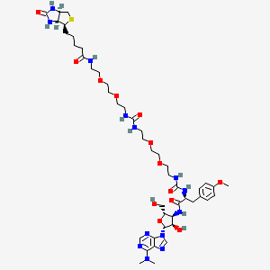 Chemical structure of Puromycin-bis(PEG2-amide)-Biotin