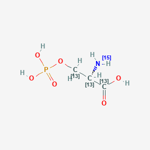 Chemical structure of O-Phospho-L-serine-13C3,15N