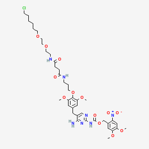 Chemical structure of NVOC cage-TMP-Halo