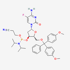 Chemical structure of DMTr-5-fluoro-2'-deoxycytidine-phosphoramidite