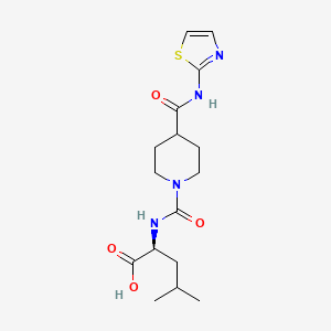 Chemical structure of (4-(Thiazol-2-ylcarbamoyl)piperidine-1-carbonyl)-L-leucine