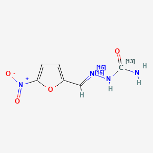Chemical structure of Nitrofurazone-13C,15N2