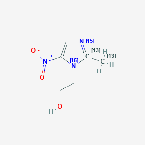 Chemical structure of Metronidazole-13C2,15N2