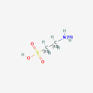 Chemical structure of Taurine-13C2,15N