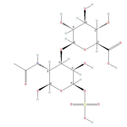 Chemical structure of Chondroitin sulfate sodium (from shark cartilage)