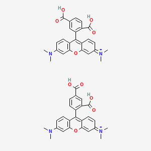 Chemical structure of (5)6-Carboxytetramethylrhodamine