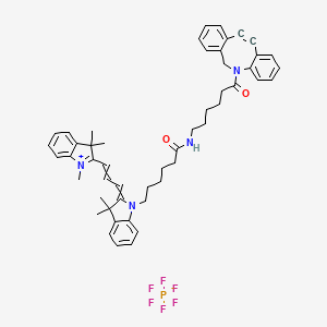 Chemical structure of Cyanine3 DBCO hexafluorophosphate