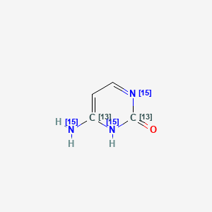 Chemical structure of Cytosine-13C2,15N2