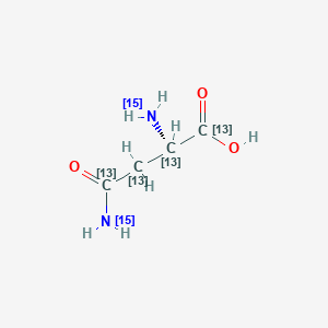 Chemical structure of L-Asparagine-13C4,15N2