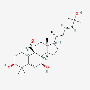 Chemical structure of 3,7,25-Trihydroxycucurbita-5,23-dien-19-al