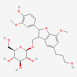 Chemical structure of Dihydrodehydrodiconiferyl alcohol 9-Oglucoside