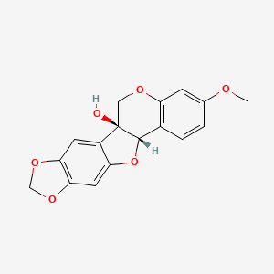 Chemical structure of (-)-Pisatin