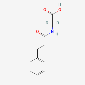 Chemical structure of N-(3-Phenylpropionyl)glycine-d2