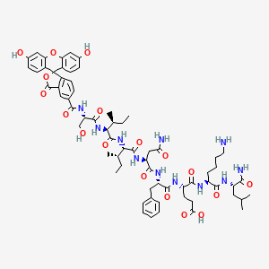 Chemical structure of FAM-OVA (257-264)
