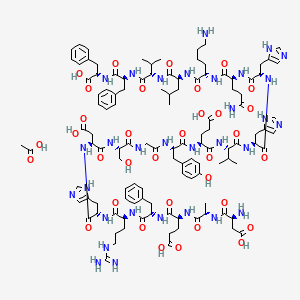 Chemical structure of β-Amyloid (1-20) (acetate)