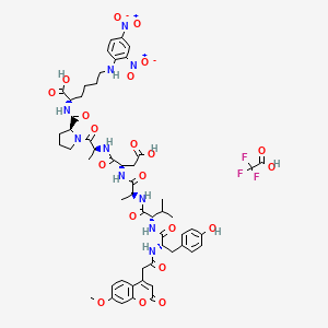 Chemical structure of Mca-YVADAP-Lys(Dnp)-OH TFA