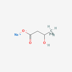 Chemical structure of 3-Hydroxybutyric acid-13C4 sodium