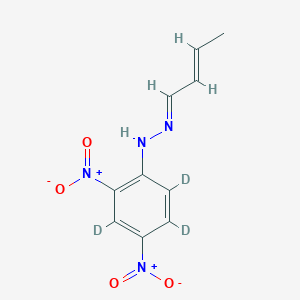 Chemical structure of Crotonaldehyde 2,4-dinitrophenylhydrazone-d3