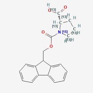 Chemical structure of Fmoc-Pro-OH-13C5,15N