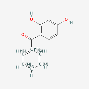 Chemical structure of 2,4-Dihydroxybenzophenone-13C6