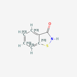 Chemical structure of Benzisothiazolinone-13C5