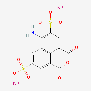 Chemical structure of 4-Amino-3,6-disulfonaphthalic anhydride dipotassium