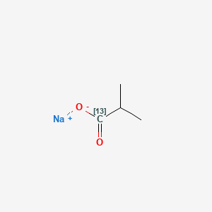Chemical structure of Sodium 2-Methylpropionate-1-13C