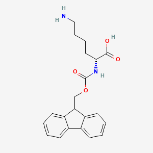 Chemical structure of (((9H-Fluoren-9-yl)methoxy)carbonyl)-D-lysine