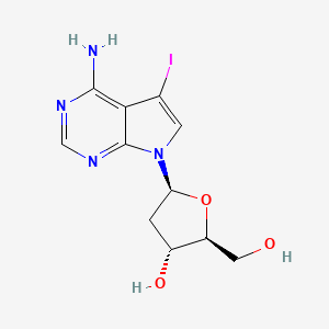 Chemical structure of (2S,3R,5S)-7-Deaza-2'-deoxy-7-iodoadenosine
