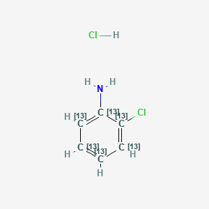 Chemical structure of 2-Chloroaniline hydrochloride-13C6