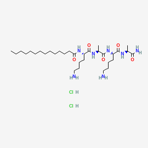 Chemical structure of Myristoyl tetrapeptide-12 dihydrochloride