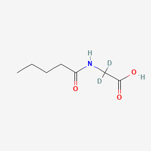 Chemical structure of N-Valerylglycine-d2