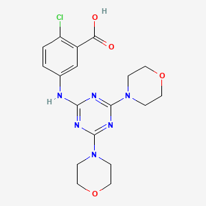 Chemical structure of 2-Aminopurine-O-Ph-NHCO-C3-COOH hydrochloride
