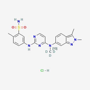 Chemical structure of Pazopanib-13C,d3 hydrochloride