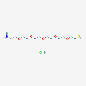 Chemical structure of HS-PEG5-CH2CH2NH2 hydrochloride