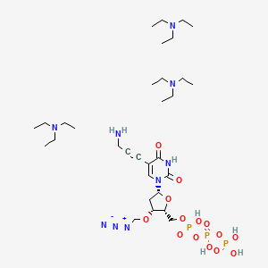 Chemical structure of 5-Propargylamino-3'-azidomethyl-dUTP tristriethylamine