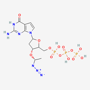 Chemical structure of 5-Propargylamino-3'-azidomethyl-dCTP TEA