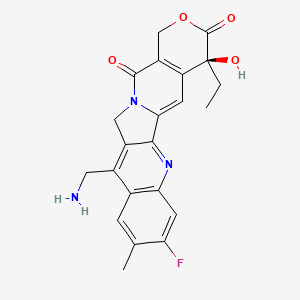 Chemical structure of 7-Aminomethyl-10-methyl-11-fluoro camptothecin
