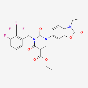 Chemical structure of 7-Aminomethyl-10-methyl-11-fluoro camptothecin TFA