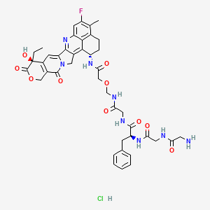 Chemical structure of Gly-Gly-Phe-Gly-NH-O-CO-Exatecan hydrochloride