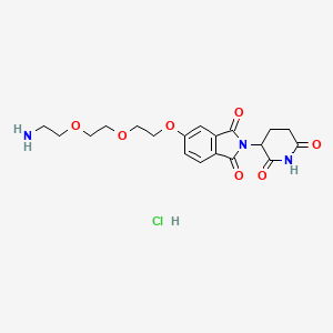 Chemical structure of Thalidomide-5-PEG3-NH2 hydrochloride